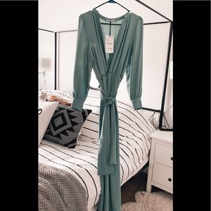Zara Aquamarine Belted Jumpsuit